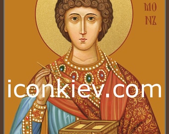 Saint Panteleimon, Orthodox Icon, Byzantine Icon, Religious paintings, Custom icon, Digital download