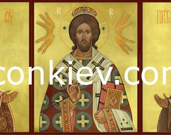 Jesus Christ icon, Virgin Mary icon, John the Baptist icon, Orthodox icons, Byzantine art, Traditional iconic, Digital download, Custom icon