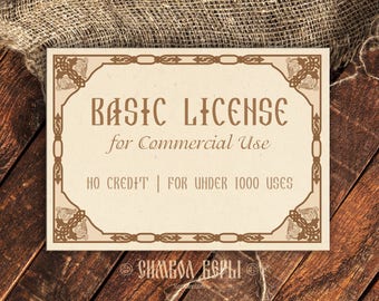 Basic Commercial License for Commercial Use of Digital images, quantity of 1-1000