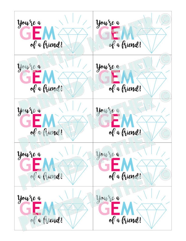 Tackle box candy father's day gift You're A Gem Printable PDF Gift Tags Valentine Favors - Etsy