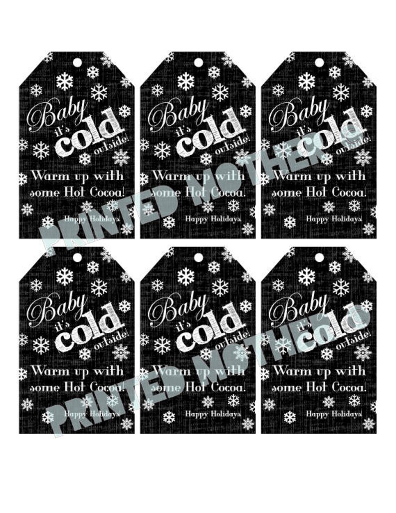 Baby It's Cold Outside Printable Holiday Gift Tag - Etsy