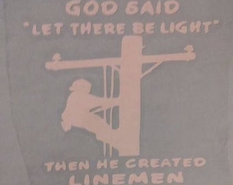 Linemen sticker, Power man decal, lijn man decal, Linemen, lijnwerker man of vrouw decal, laat er licht decal, dank een linemen