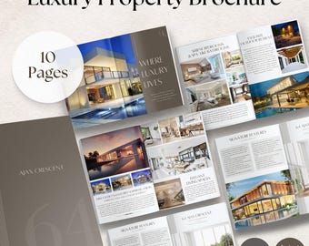 Luxury Real Estate Property Brochure Template | Listing Booklet | 10 Pages | Fully Customizable in Canva | US LETTER