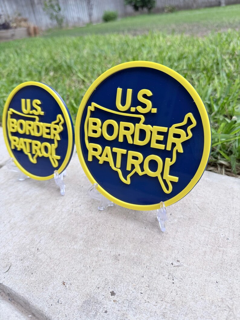 Police Border Sign U.S. Border Patrol Emblem With Stand - Etsy