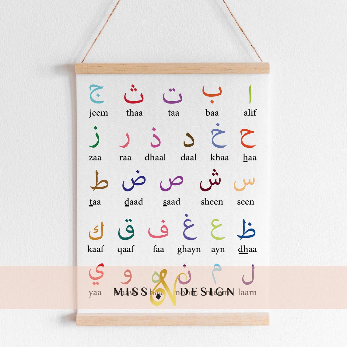 Arabic Alphabet Printable Wall Art for Kids Room Colorful | Etsy
