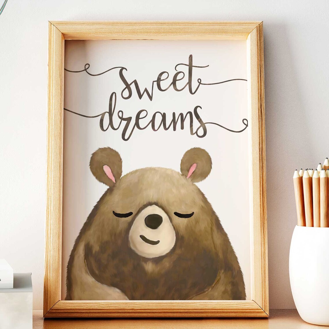 Nursery bear art print bear painting bear nursery decor Etsy