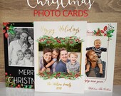 Christmas photo card, holiday photo cards, photo christmas card, custom holiday card, 5x7 card template, printable xmas card.