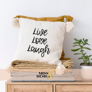 Live love laugh, typography art print, live love laugh sign, minimal art print, printable quote, inspiring art print, minimalist home decor image 3