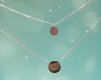 Stitch Macaron Laser'd Collar de plata de ley