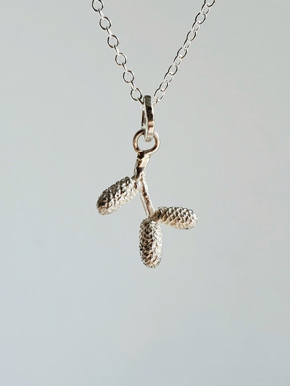 Silver Twig Pendant Hazel Branch Unique Gift For Mom Design Etsy