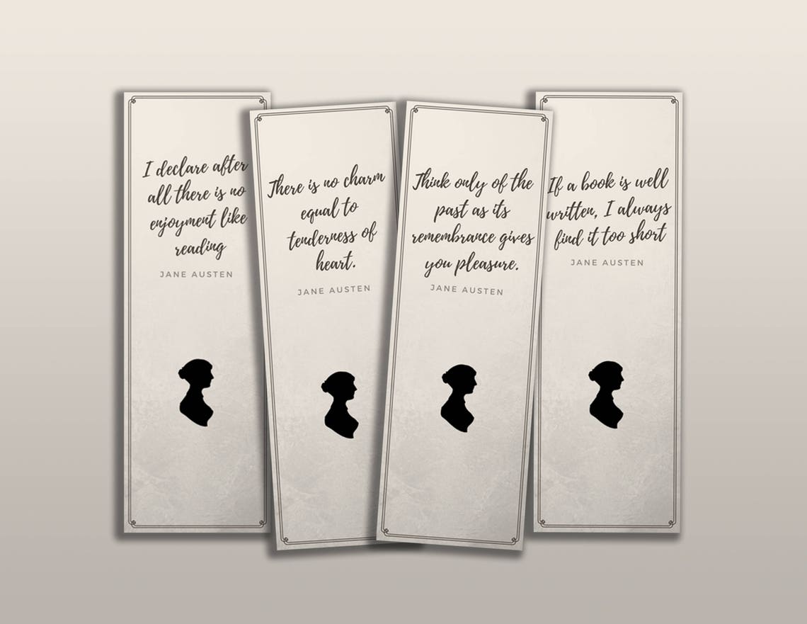 PRINTABLE Jane Austen Bookmarks Digital Download Literary Etsy printable-jane-austen-bookmarks-digital-download-literary-etsy