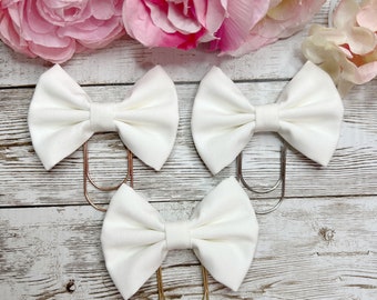 Cream Cotton Fabric Bows