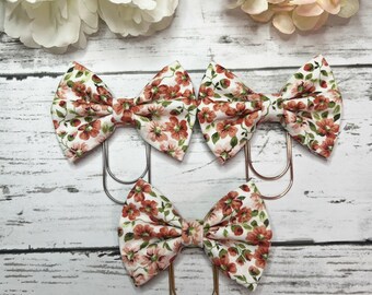 Orange packed floral fabric bows