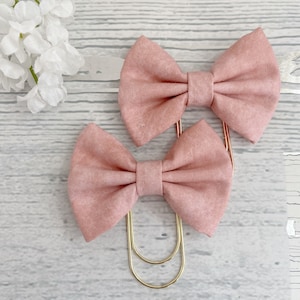 Salmon Peach Fabric Bow