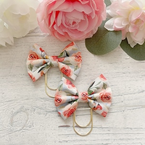 Pink Flowers fabric bows