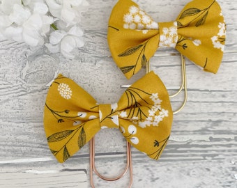 Mustard Woodland Fabric bow