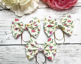 Spring floral fabric bows