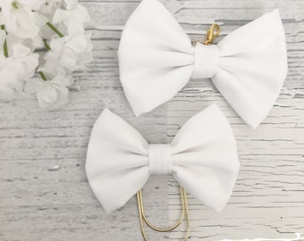 White Fabric Bow