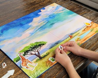 Savanna/Grassland Biome Board & Africa Map (Double Sided)