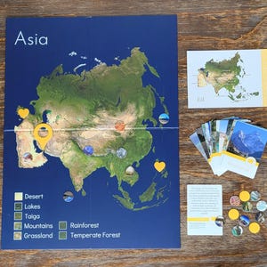 Asia Map & Biome Board (Double Sided)