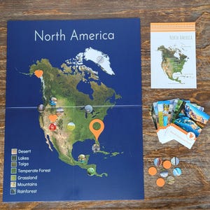 North America Map & Biome Board (Double Sided)
