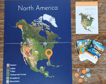 North America Map & Biome Board (Double Sided)