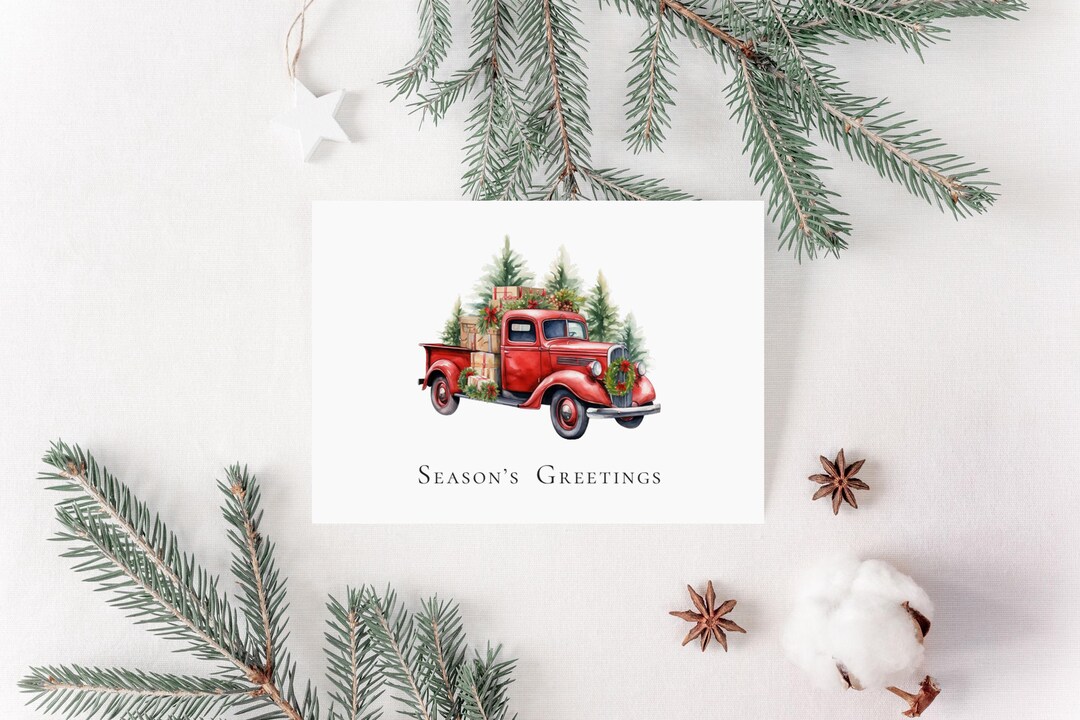 Season's Greetings Truck Card - Etsy