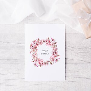 Carte d'anniversaire fleurs de cerisier