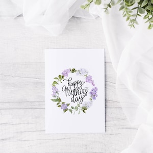 Carte lilas pour la fête des mères