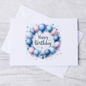 Balloon Wreath Card
