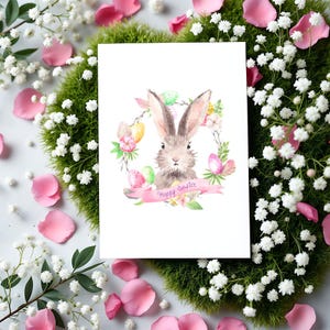 Carte Couronne de lapin de Pâques