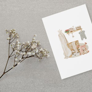 Carte rose pour chambre de bébé
