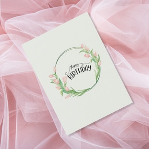 Carte d'anniversaire tulipes
