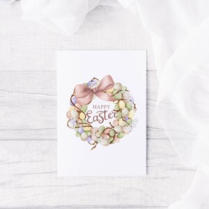 Carte couronne d'oeufs de Pâques