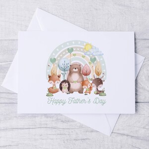 Carte fête des pères bébés animaux