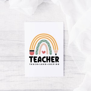 Carte arc-en-ciel pour professeur