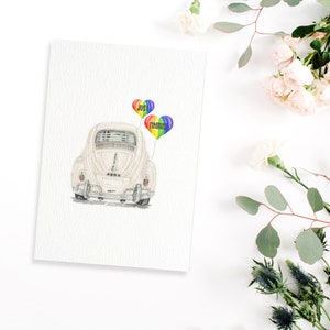 Carte de mariage arc-en-ciel