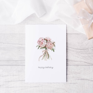 Carte d'anniversaire pivoine