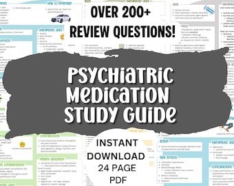 Psychiatric Medication Study Guide: Nursing School Notes (PDF)
