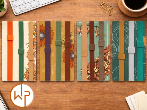 Elastic Bands With Pen Holder for Planners, Books, or Journals, 3 Bands Per Pack, Planner and Journal Accessories, Multiple Colors Available