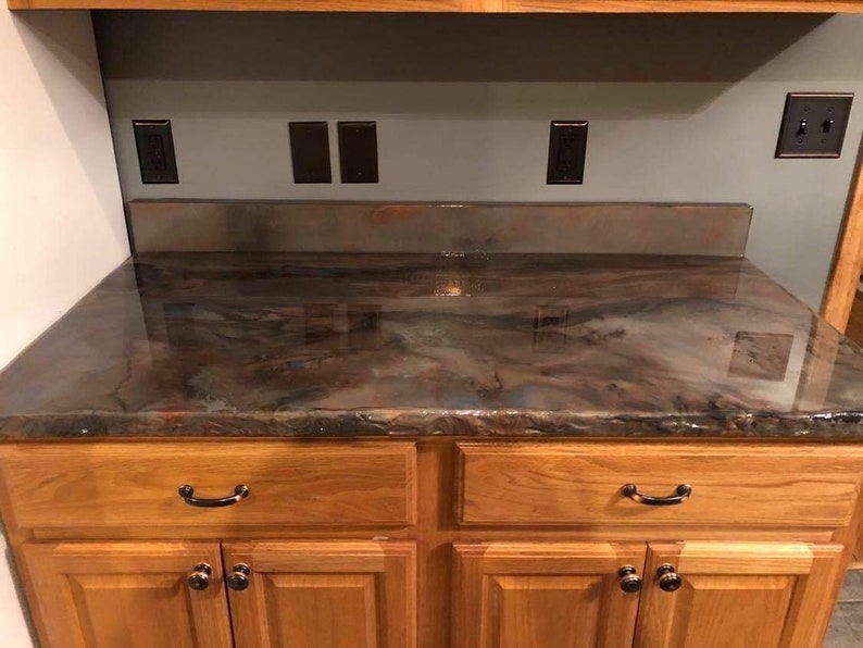 Epoxy Resin Tables and Countertops with Rockface Edges Free Etsy