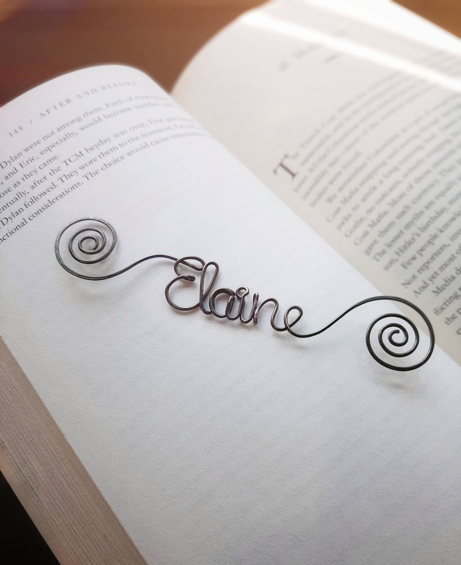Personalized Bookmark Wire Bookmark Personalized Gift Name Etsy