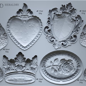 New IOD Summer Heraldry Iron Orchid Designs silicone mould embellishment applique onlay for furniture home décor mix media art and craft
