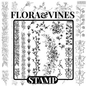 Flora & Vines IOD New Summer Stamp Rubber Silicone Stamp Home Decor DIY Furniture Floral Vine Cottage Stamp Custom personalize home decor