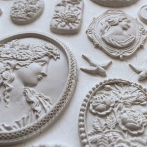 IOD Cameos mould Iron Orchid Designs silicone mould embellishment applique for furniture home décor mix media baking arts and craft and more