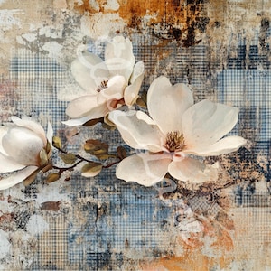 Magnolia Love Elsie Lane DecoPosh Decoupage Paper A4 SIZE