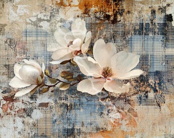 Magnolia Love Elsie Lane DecoPosh Decoupage Paper A4 SIZE