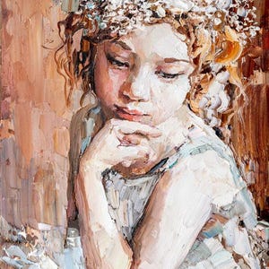 Decoupage Paper Pensive Girl Mint by Michelle decoupage papers created for furniture art and refurbishment projects become works of art