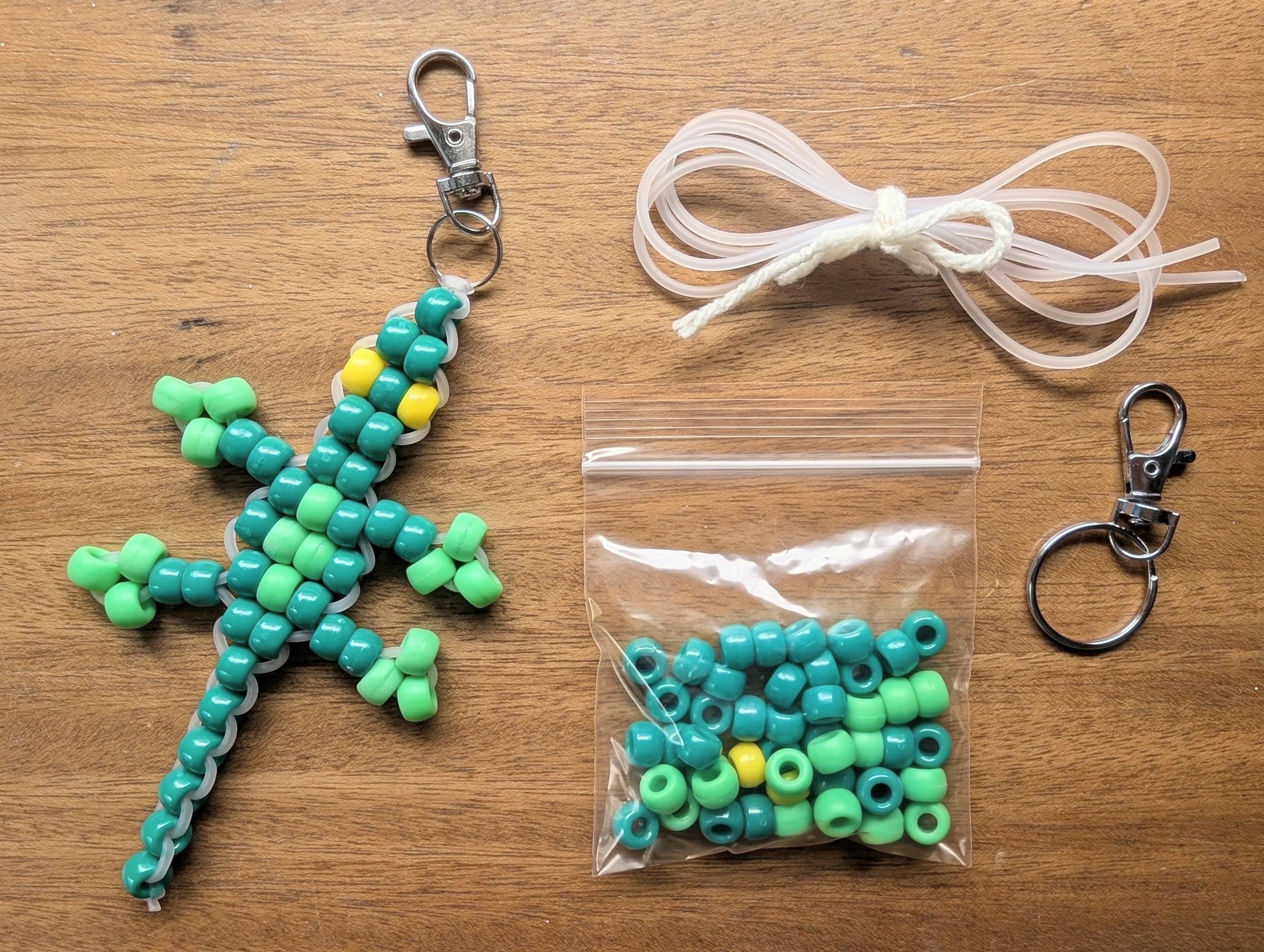 DIY Retro Beaded Lizard Keychain Kit, Make Your Own Keychain or Bag ...