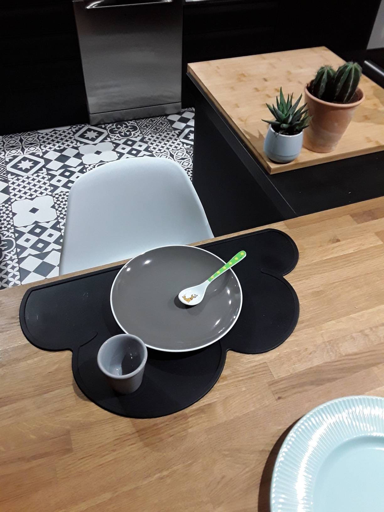 Set de Table Bébé, Enfant Forme Nuage- Idéal Pour L'autonomie L'enfant, Adhère à Toute Surface - en 